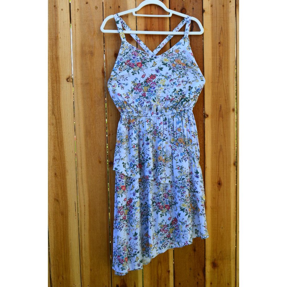LIKE NEW! A New Day Asymmetrical Blue Floral Dress